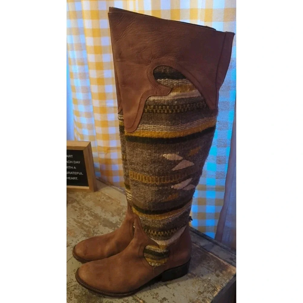 Free Bird By Steven CABAL Over Knee Wool Blanket Boots Women's Size‎ 9 M